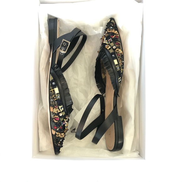 Dior Embroidered Pointed Toe Flats - Picture 8 of 11
